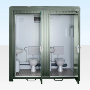 Bagno doppio 1+1 allacciato alla rete idrica, colore verde bottiglia, 8x5 piedi