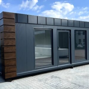 Ufficio container prefabbricato 10x4 metri, 40 mq, in acciaio con rivestimento anticorrosione