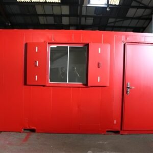 Ufficio da cantiere con bagno separato, struttura antivandalismo 16x9 piedi