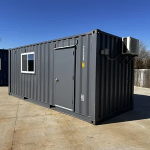 Container ufficio da 20 piedi grigio ardesia con climatizzatore mini split 120V