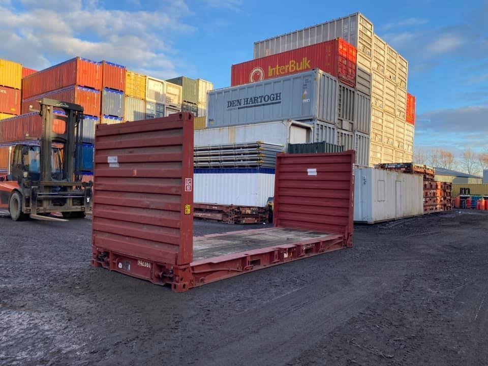 Container flat rack da 20 piedi per il trasporto di carichi grandi e ingombranti