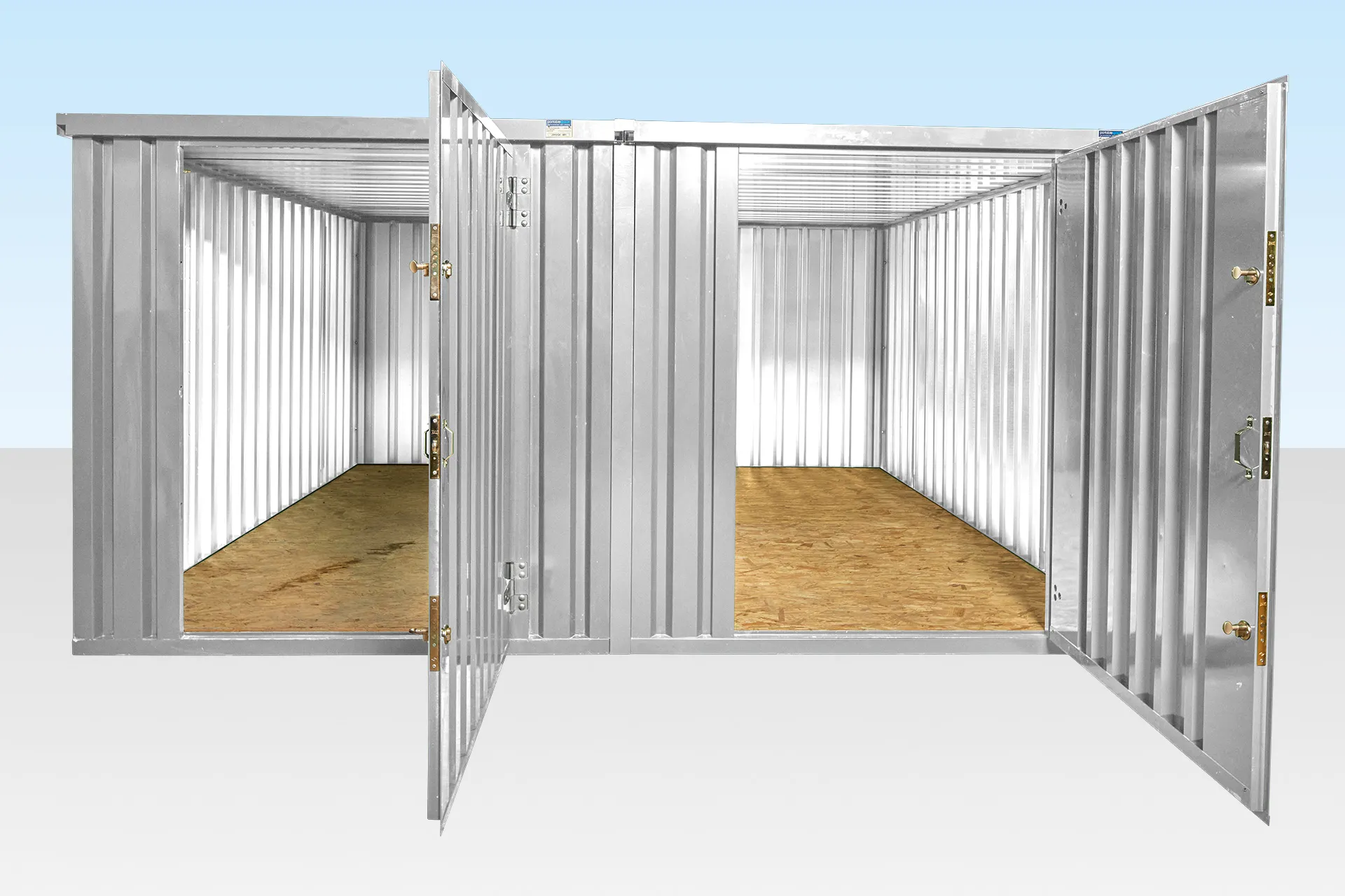 Bundle di container pieghevoli collegati lateralmente 3m x 4,2m (zincato)