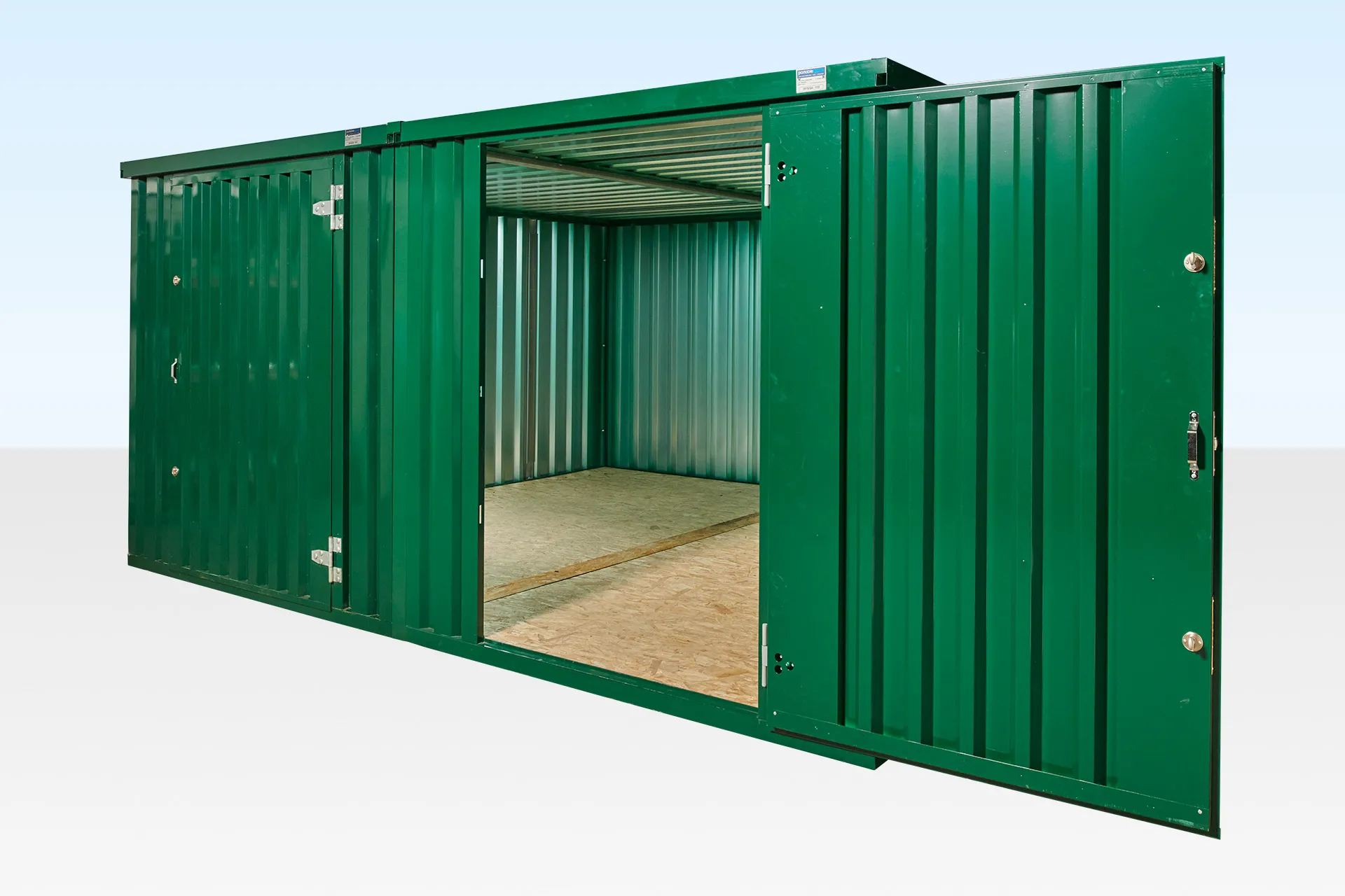 Bundle di container pieghevoli collegati lateralmente 3m x 4,2m (verniciato a polvere)