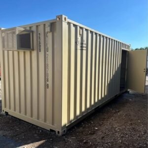 Container nuovo isolato con impianto elettrico e porta, colore beige