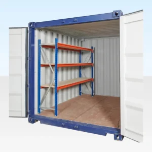 Scaffalatura regolabile a tre livelli per container (campata singola)