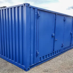 Container con bacino di contenimento 20x8 piedi, porte laterali e lockbox extra